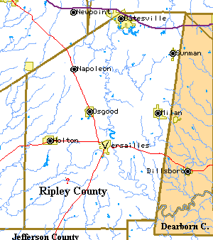 map of Ripley County